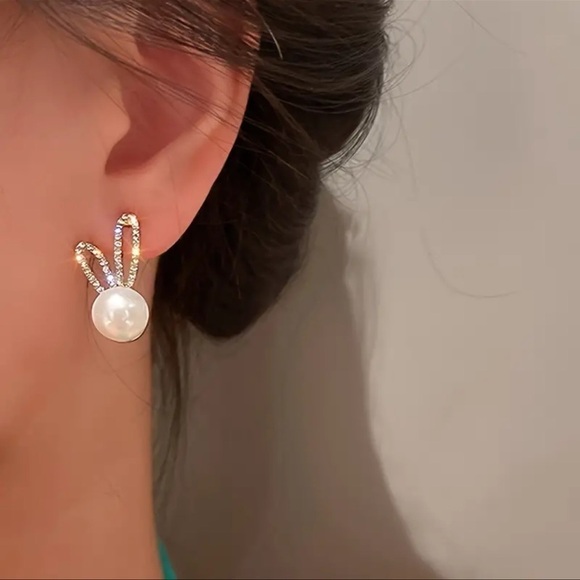 Easter Bunny Ear Stud Earrings - Picture 5 of 5